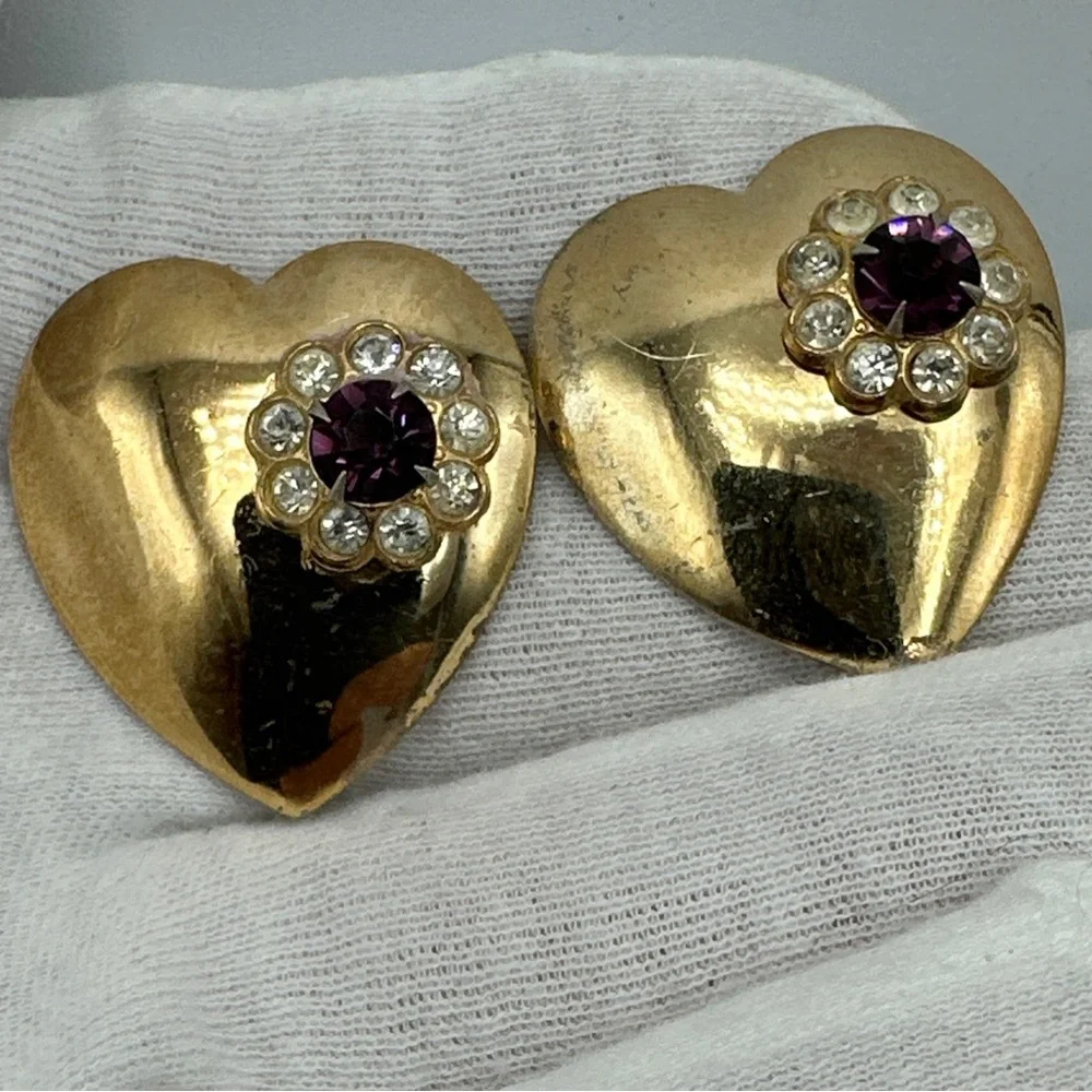 Rose Gold Plated Over Sterling Silver Coro Heart Brooches #365‎